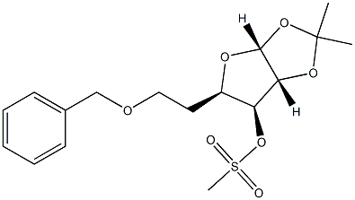 6-Deoxy-1-O,2-O-isopropylidene-3-O-(methylsulfonyl)-5-O-benzyl-α-D-glucofuranose Struktur