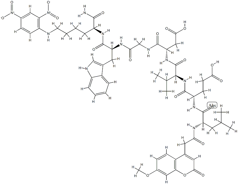 MCA-LEU-GLU-VAL-ASP-GLY-TRP-LYS(DNP)-NH2 Struktur