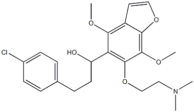 α-[2-(4-Chlorophenyl)ethyl]-4,7-dimethoxy-6-[2-(dimethylamino)ethoxy]-5-benzofuranmethanol Struktur