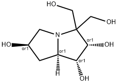 1H-Pyrrolizine-1,2,6-triol, hexahydro-3,3-bis(hydroxymethyl)-, (1R,2S,6R,7aR)-rel- (9CI) Struktur