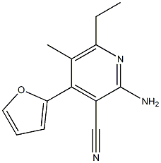 3-Pyridinecarbonitrile,2-amino-6-ethyl-4-(2-furanyl)-5-methyl-(9CI) Struktur