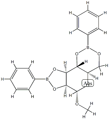 Methyl 2-O,3-O:4-O,6-O-bis(phenylboranediyl)-α-D-mannopyranoside Struktur