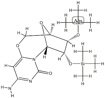 (3R)-3,4,5,6,9,10-Hexahydro-10-imino-4α,5α-bis[(trimethylsilyl)oxy]-3β,6β-epoxy-2H,8H-pyrimido[6,1-b][1,3]oxazocin-8-one Struktur