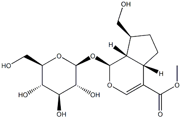 (1S)-1α-(β-D-Glucopyranosyloxy)-1,4aα,5,6,7,7aα-hexahydro-7α-(hydroxymethyl)cyclopenta[c]pyran-4α-carboxylic acid methyl ester Struktur