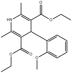 diethyl 4-(2-methoxyphenyl)-2,6-dimethyl-1,4-dihydropyridine-3,5-dicarboxylate Struktur