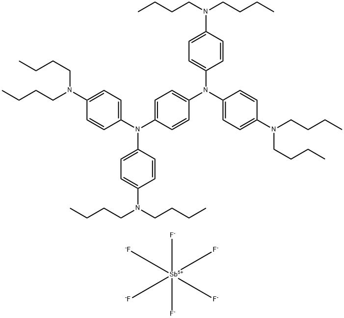 hexafluoroantimonate(1-), salt with N,N,N',N'-tetrakis[4-(dibutylamino)phenyl]benzene-1,4-diamine (1:1)  Struktur