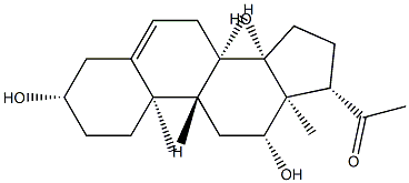 3β,12β,14β-Trihydroxypregn-5-en-20-one Struktur