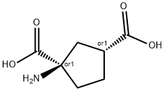 (±)-trans-1-amino-1,3-dicarboxycyclopentane Struktur