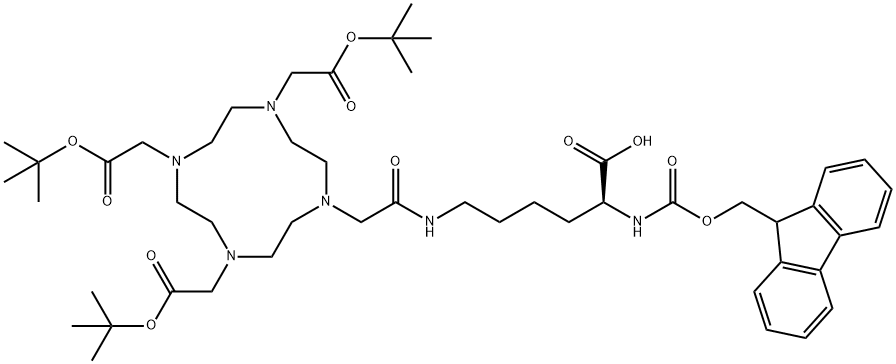 Fmoc-L-Lys-mono-amide-DOTA-tris(t-Bu ester)(B-275) Struktur