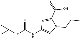 1H-Pyrrole-2-carboxylicacid,4-[[(1,1-dimethylethoxy)carbonyl]amino]-1-propyl-(9CI) Struktur