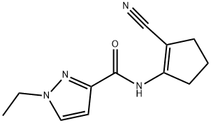 1H-Pyrazole-3-carboxamide,N-(2-cyano-1-cyclopenten-1-yl)-1-ethyl-(9CI) Struktur