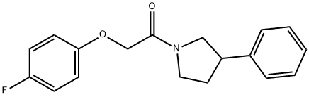 4-fluorophenyl 2-oxo-2-(3-phenyl-1-pyrrolidinyl)ethyl ether Struktur