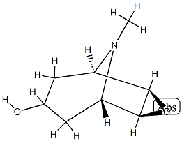 (1α,2β,4β,5α)-9-Methyl-3-oxa-9-azatricyclo[3.3.1.02,4]nonan-7α-ol Struktur