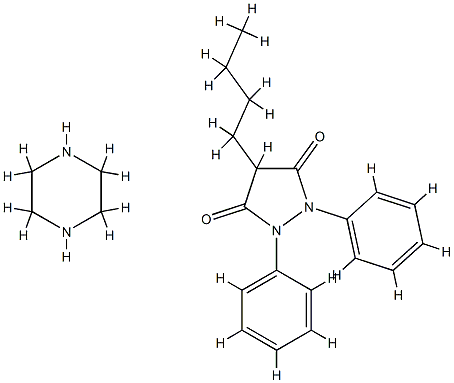 4-Butyl-1,2-diphenylpyrazolidin-3,5-dion, Verbindung mit Piperazin (1:1)