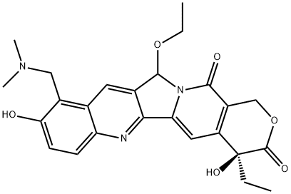 10-Hydroxy-9-[(diMethylaMino)Methyl]-5-ethoxy-(20S,5RS)-caMptothecin Struktur