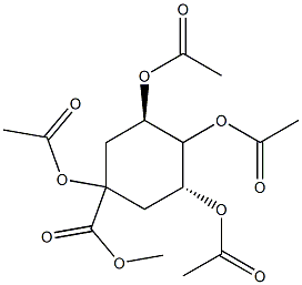 1β,3β,4β,5α-Tetrakis(acetyloxy)cyclohexane-1α-carboxylic acid methyl ester Struktur