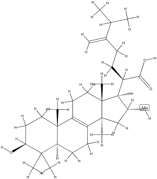 3β,16α-ジヒドロキシ-24-メチレン-5α-ラノスタ-8-エン-21-酸 化學(xué)構(gòu)造式