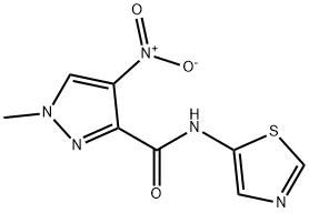 1H-Pyrazole-3-carboxamide,1-methyl-4-nitro-N-5-thiazolyl-(9CI) Struktur