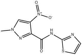 1H-Pyrazole-3-carboxamide,1-methyl-4-nitro-N-2-thiazolyl-(9CI) Struktur