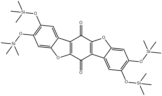 2,3,8,9-Tetrakis[(trimethylsilyl)oxy]benzo[1,2-b:4,5-b']bisbenzofuran-6,12-dione Struktur