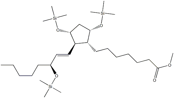 (9α,11α,13E,15S)-9,11,15-Tris(trimethylsilyloxy)prost-13-en-1-oic acid methyl ester Structure