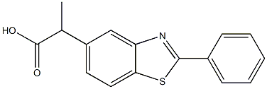 α-Methyl-2-phenyl-5-benzothiazoleacetic acid Struktur