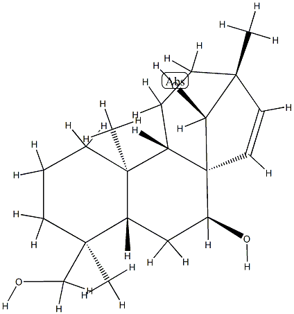 (4S,8R,13R,14S)-13-Methyl-17-norkaur-15-ene-7β,14,18-triol Struktur