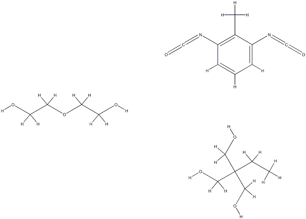 1,3-Propanediol, 2-ethyl-2-(hydroxymethyl)-, polymer with 1,3-diisocyanatomethylbenzene and 2,2-oxybisethanol Struktur