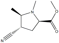 Proline, 4-cyano-1,5-dimethyl-, methyl ester, (2-alpha-,4-ba-,5-alpha-)- (9CI) Struktur