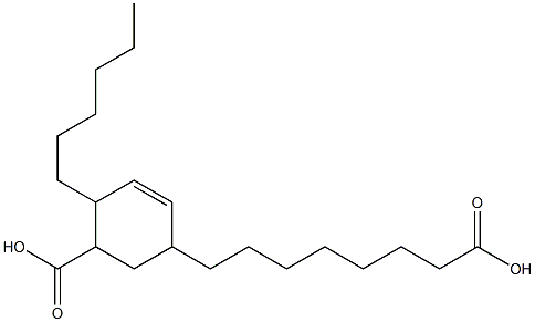 5(or 6)-carboxy-4-hexylcyclohex-2-ene-1-octanoic acid Structure