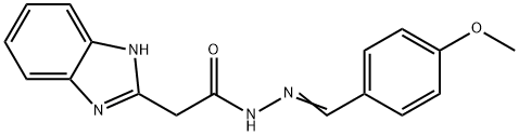 (E)-2-(1H-benzo[d]imidazol-2-yl)-N-(4-methoxybenzylidene)acetohydrazide Struktur