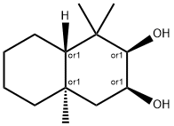 2,3-Naphthalenediol, decahydro-1,1,4a-trimethyl-, (2R,3S,4aR,8aS)-rel- (9CI) Struktur