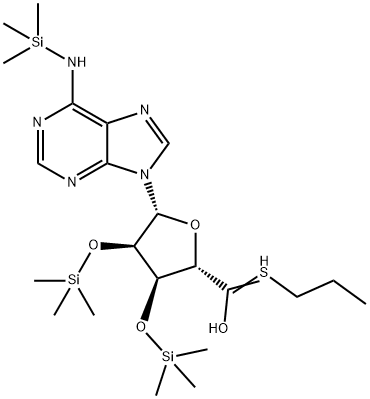 5'-(Propylthio)-N-(trimethylsilyl)-2'-O,3'-O-bis(trimethylsilyl)-5'-deoxyadenosine Struktur