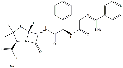 6α-[(R)-2-[2-[(Imino-4-pyridylmethyl)amino]acetylamino]-2-phenylacetylamino]penicillanic acid sodium salt Struktur