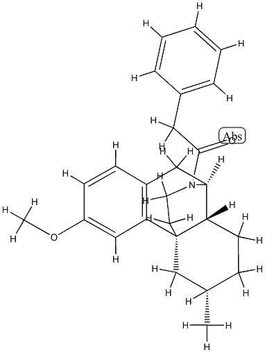 3-Methoxy-6α-methyl-17-(phenylacetyl)morphinan Struktur