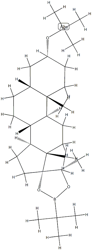 Pregnane-17,20-diol, 3-[(trimethylsilyl)oxy]-, cyclic (1,1-dimethyleth yl)boronate, (3alpha,5beta,20S)- Struktur