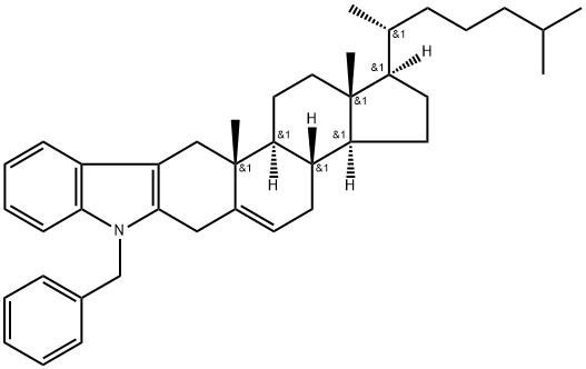 1'-Phenylmethyl-1'H-cholest-2-eno[3,2-b]indol-5-ene Struktur