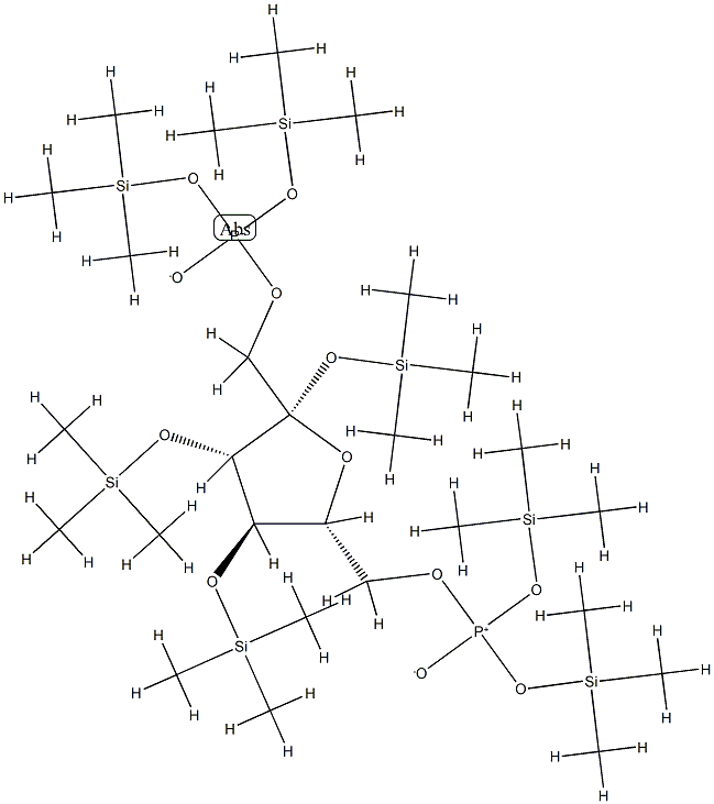 2-O,3-O,4-O-Tris(trimethylsilyl)-β-D-fructofuranose 1,6-bis[phosphoric acid bis(trimethylsilyl)] ester Struktur