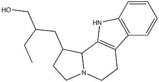 β-Ethyl-2,3,5,6,11,11b-hexahydro-1H-indolizino[8,7-b]indole-1-(1-propanol) Struktur