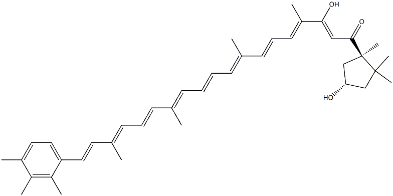 (3S,5R)-3,8-Dihydroxy-κ,χ-caroten-6-one Struktur