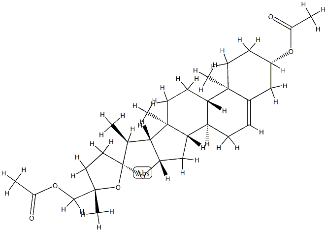 (22S,25S)-22,25-Epoxyfurost-5-ene-3β,26-diol diacetate Struktur