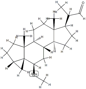 6β-Methoxy-3β,5-cyclo-5α-pregnane-20-carbaldehyde Struktur