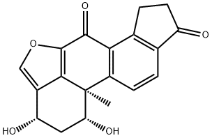 1β,3β-Dihydroxy-18-norandrost-5-eno[6,5,4-bc]furan-8,11,13-triene-7,17-dione Struktur