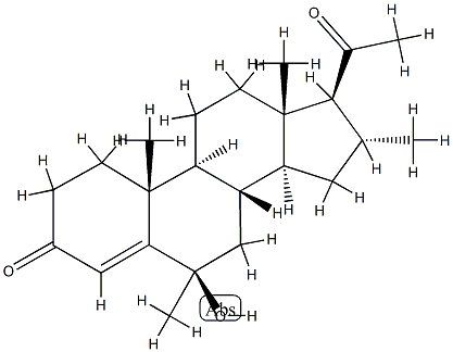 6β-Hydroxy-6α,16α-dimethylpregn-4-ene-3,20-dione Struktur