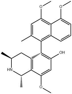 (1S)-1,2,3,4-Tetrahydro-8-methoxy-1α,3β-dimethyl-5-[(aR)-4,5-dimethoxy-2-methyl-1-naphthalenyl]isoquinoline-6-ol Struktur