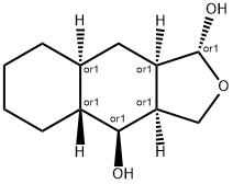 Naphtho[2,3-c]furan-1,4-diol, dodecahydro-, (1R,3aS,4S,4aR,8aS,9aR)-rel- (9CI) Struktur