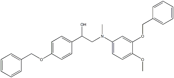 α-[[[[4-Methoxy-3-(phenylmethoxy)phenyl]methyl]amino]methyl]-4-(phenylmethoxy)benzenemethanol Struktur