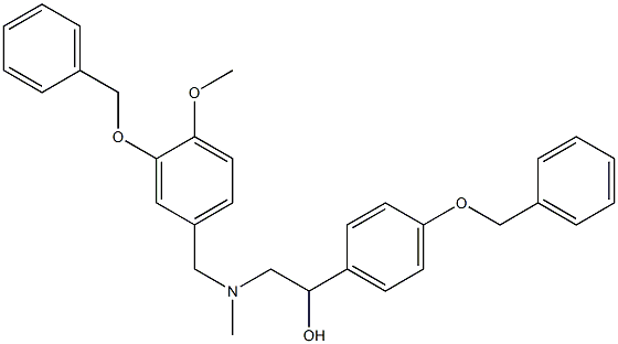 α-[[[[4-Methoxy-3-(phenylmethoxy)phenyl]methyl]methylamino]methyl]-4-(phenylmethoxy)benzenemethanol Struktur