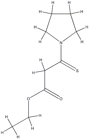 1-Pyrrolidinepropanoic  acid,  -bta--thioxo-,  ethyl  ester Struktur