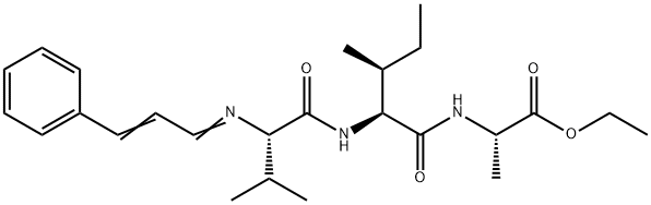 N-(3-Phenyl-2-propenylidene)-L-Val-L-Ile-L-Ala-OEt Struktur